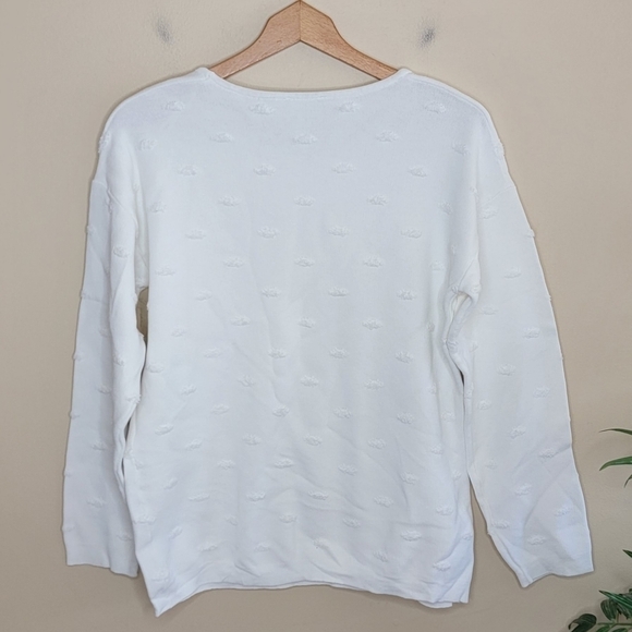 Evolution by Cyrus | White Oval Textured Sweater Size Large - Picture 3 of 4